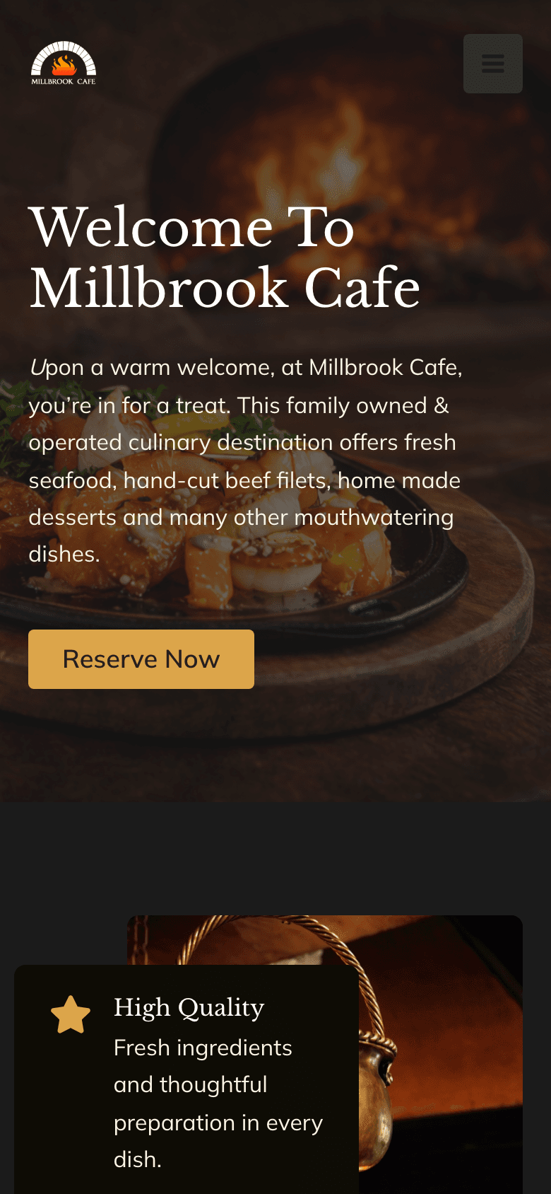 Millbrook Cafe on a phone